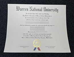 沃伦国立大学毕业证，Warren National University Degree