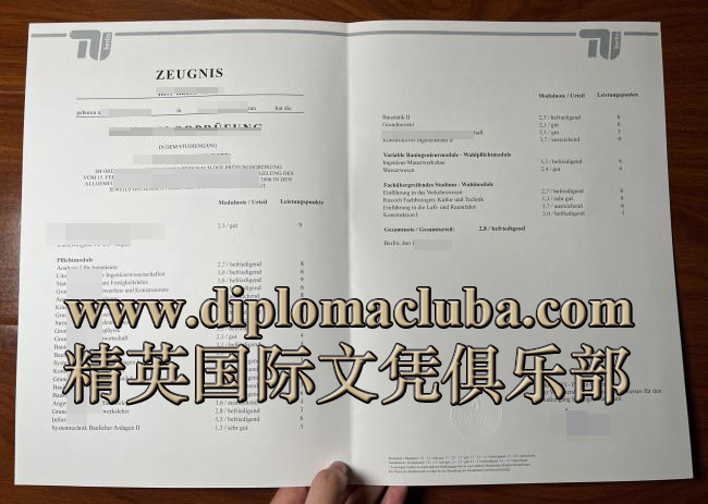 柏林工业大学成绩单