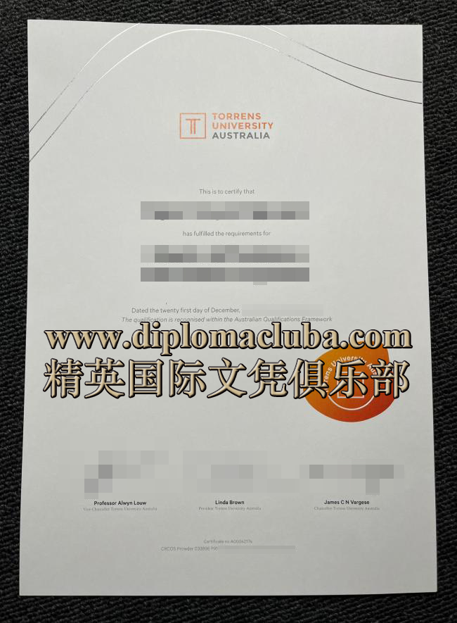 澳大利亚托伦斯大学毕业证