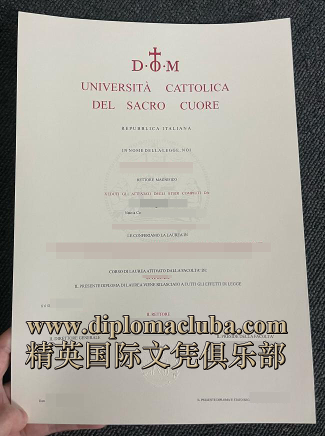 天主教圣心大学文凭