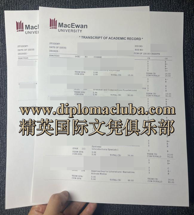 麦科文大学成绩单
