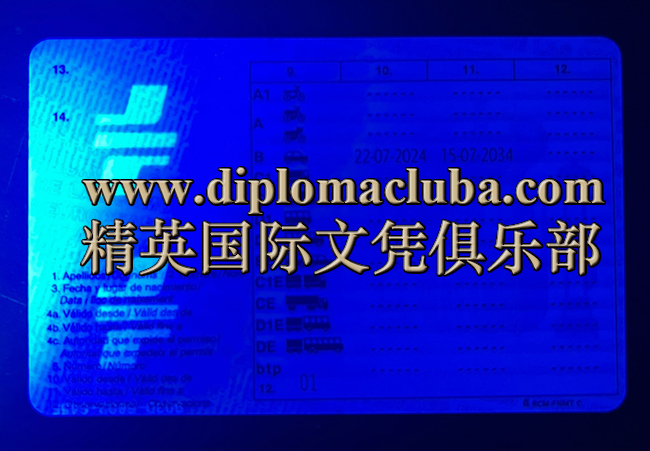 西班牙驾照背面-带荧光