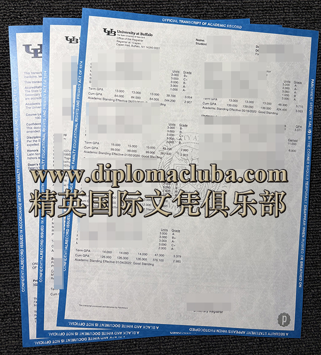 纽约州立大学布法罗分校成绩单