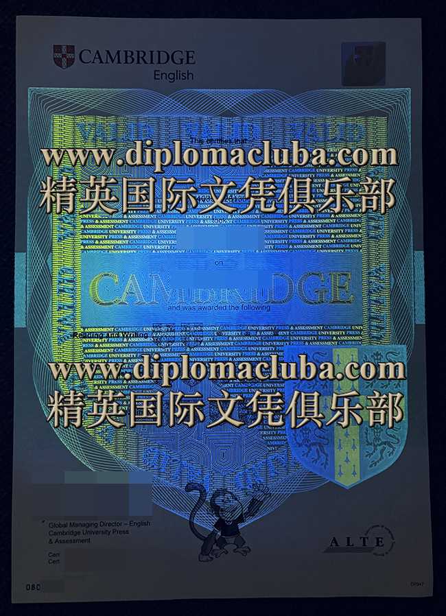 剑桥英语资格证书-荧光效果