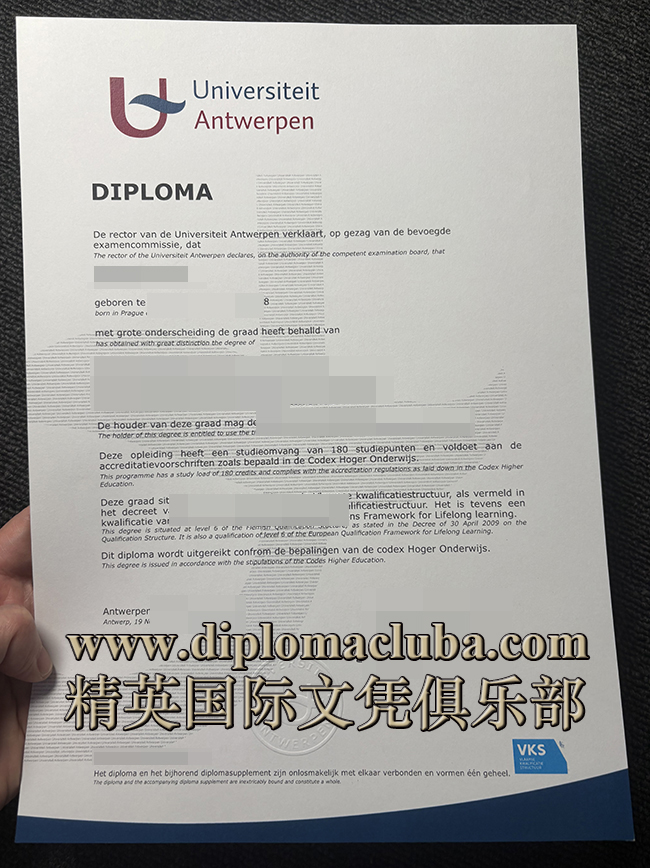 安特卫普大学文凭